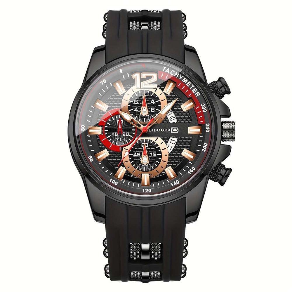 Fashion Men S Watch Three Eyes Chronograph Sports Quartz Student Watch Calendar Personality Watch