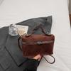 Trendy Autumn Winter Matte Crossbody Bag Suede Box Design Shoulder Bag Pure Color Textured Evening Bags Women Handle Bag