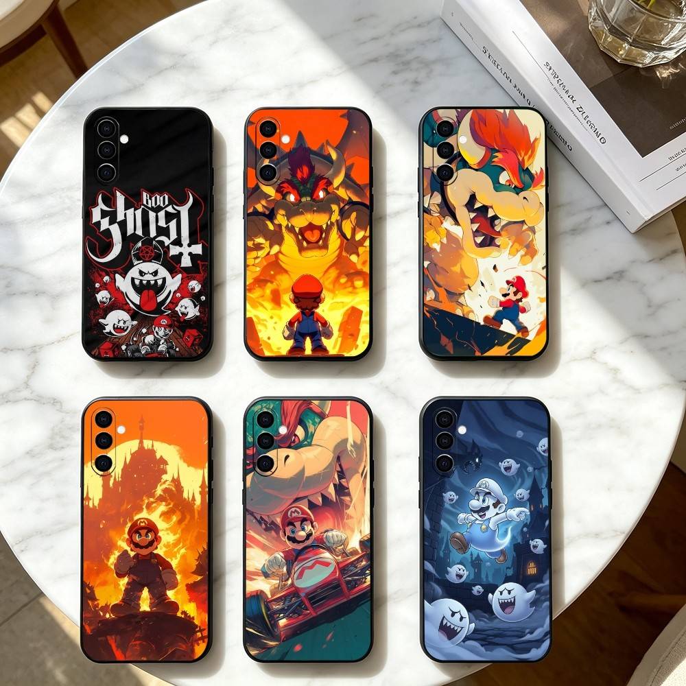 Cartoon Super-T MarioS Bros Phone Case For Samsung Galaxy A73,A72,A71,A70,A53,A52,A51,Others Soft Black Cover