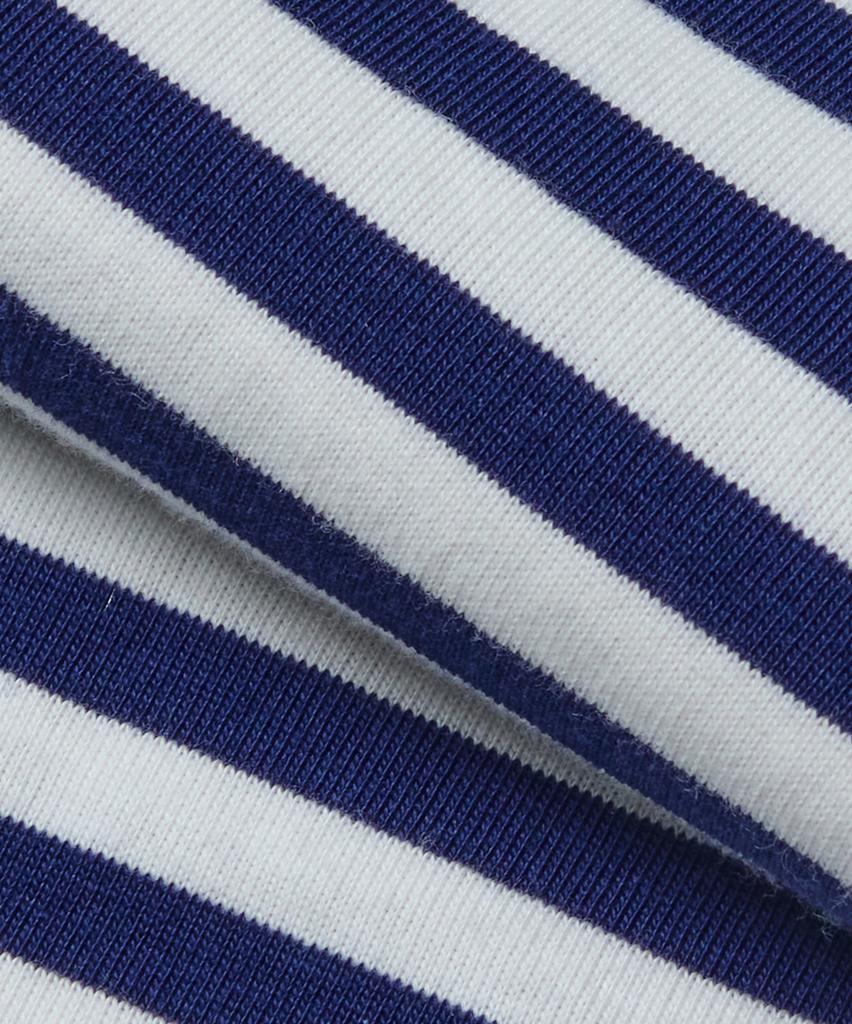 Yujen Antique Small Logo Stripe Ringer T-Shirt_Navy & White