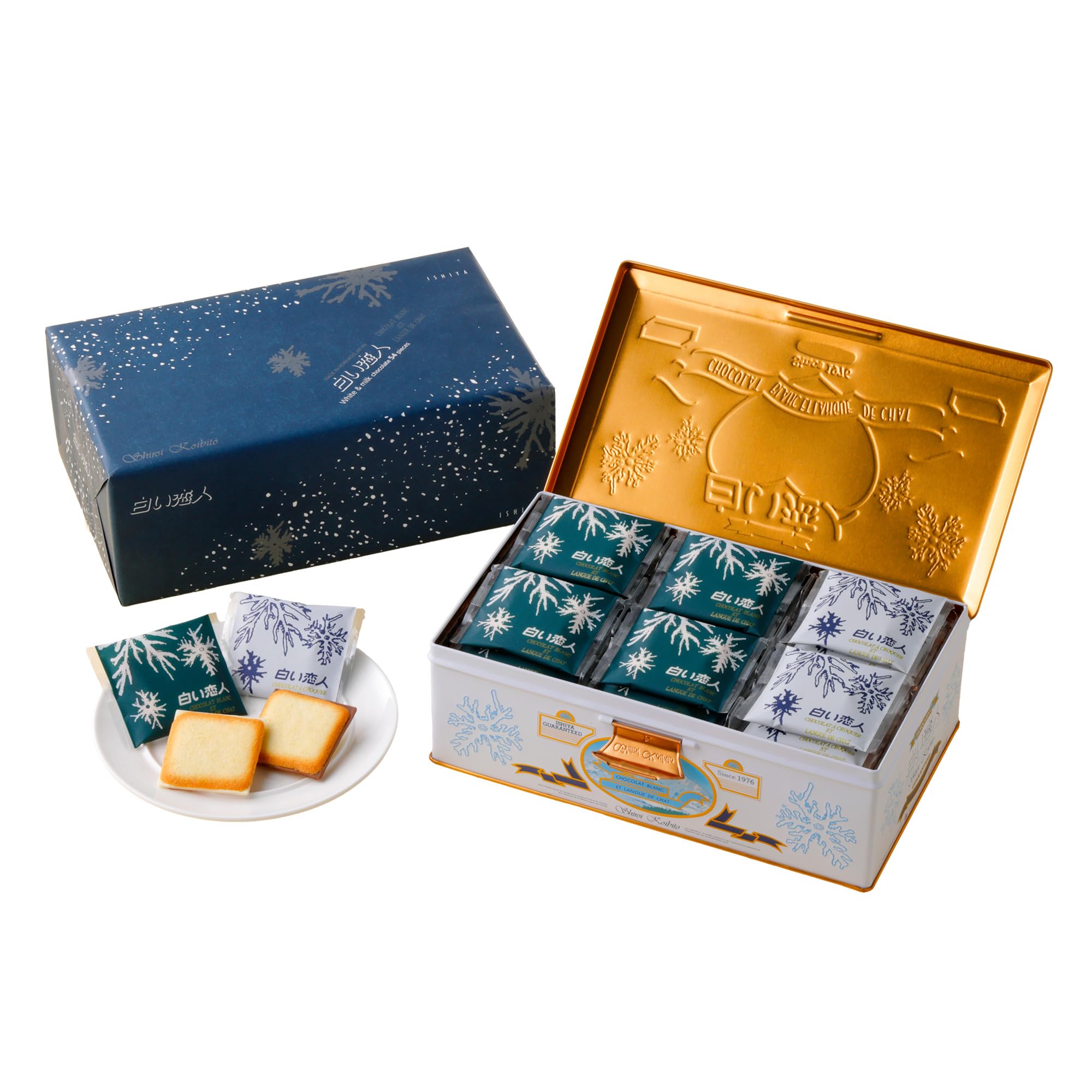 

ISHIYA Shiroi Koibito 54 pieces in a can (White & Black)