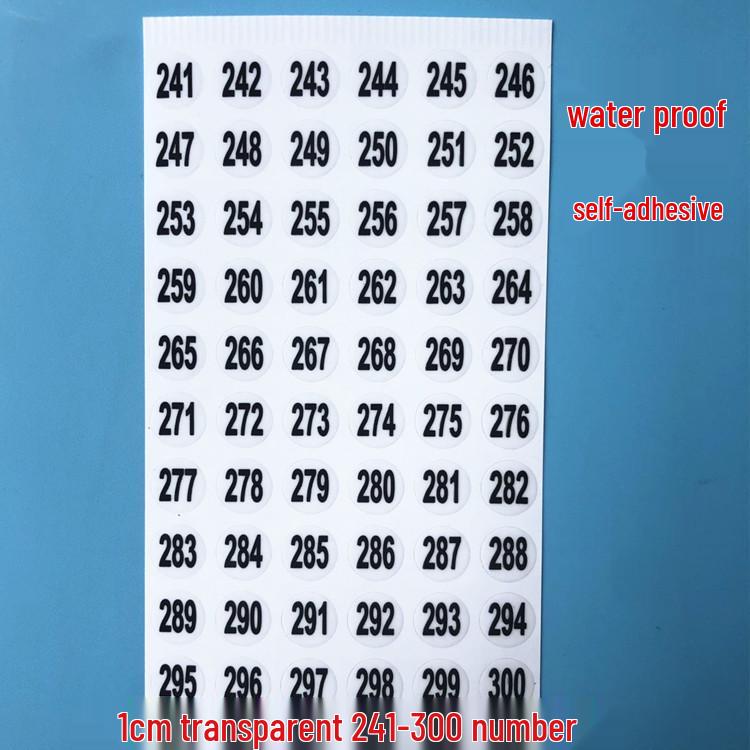 Güzellik Ürünleri için 1-180 Numaralı Şeffaf Etiketler