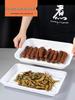 Melamine Rectangular Tray for Braised Dishes - White Display Plate for Cooked or Cold Foods