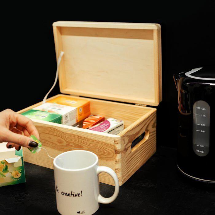 Boîte De Rangement En Bois Creative Deco 30x20x14cm | Naturel | Non Peinte | Caisse Coffre Malle À Décorer