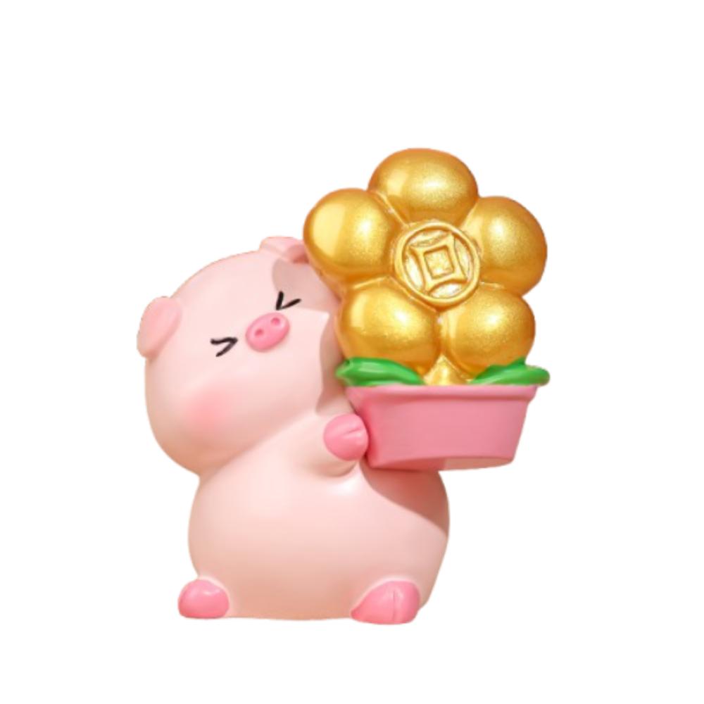 Chinese Style Blessing Pig Statue Fortune New Year Pig Figurine Lucky Pig Figurine  Party Supplies