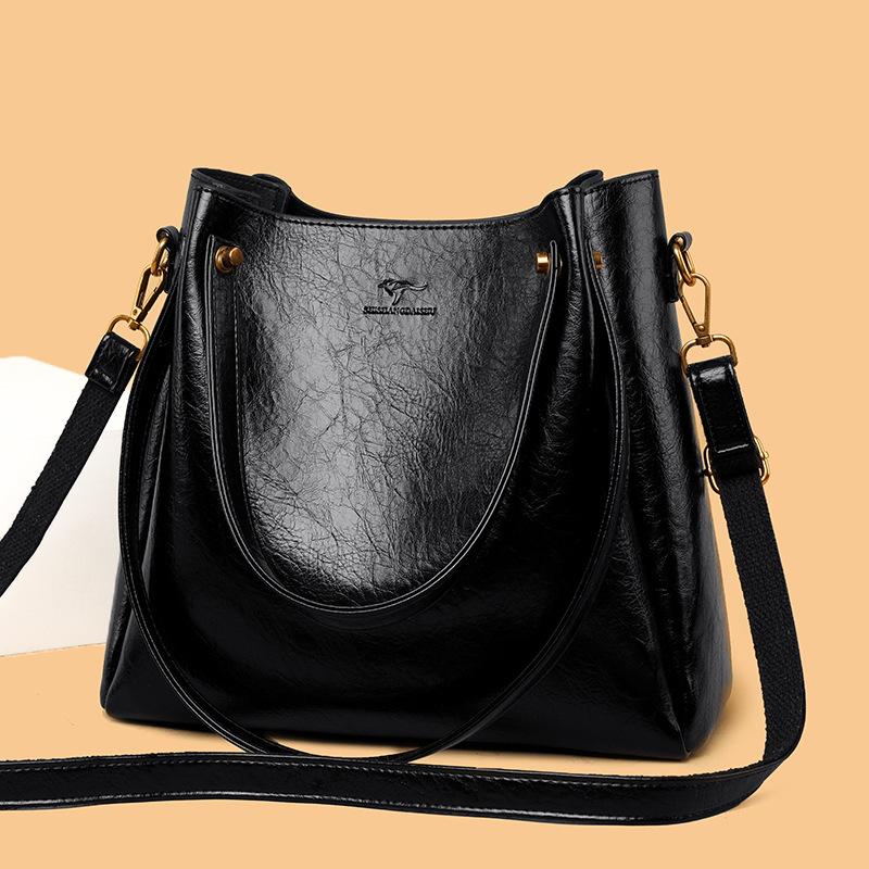 

Handbag Large Capacity Crossbody Bag Women Fashion Temperament Elegant Bag Middle-aged Simple Shoulder Bag чорний