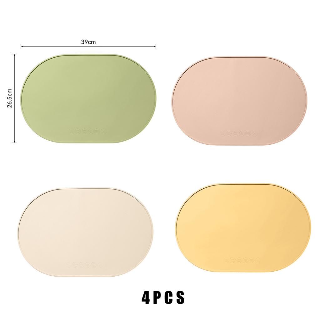 New 2/4PCS Silicone Placemats Heat Resistant Reusable Portable Waterproof Stain Resistant Easy To Clean Dining Table Mat
