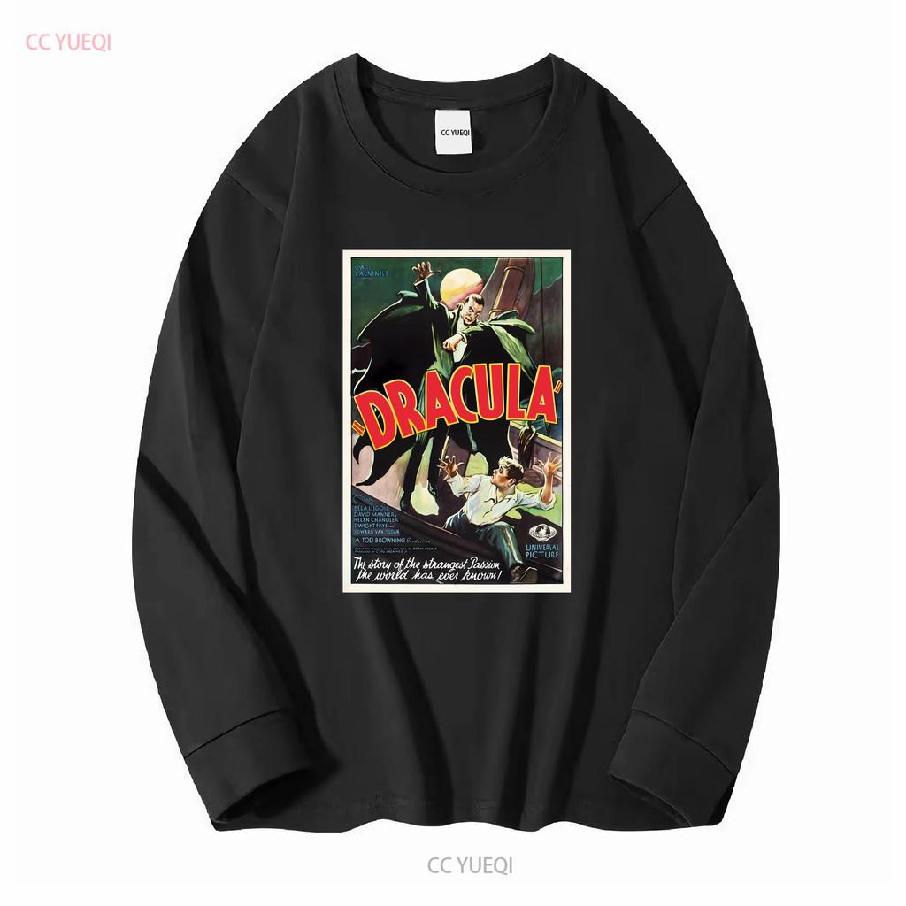 Retro Movie Poster Inspired by Dracula Direct To Garment T Shirt long or short sleeves vintage Washed Casual Stylish