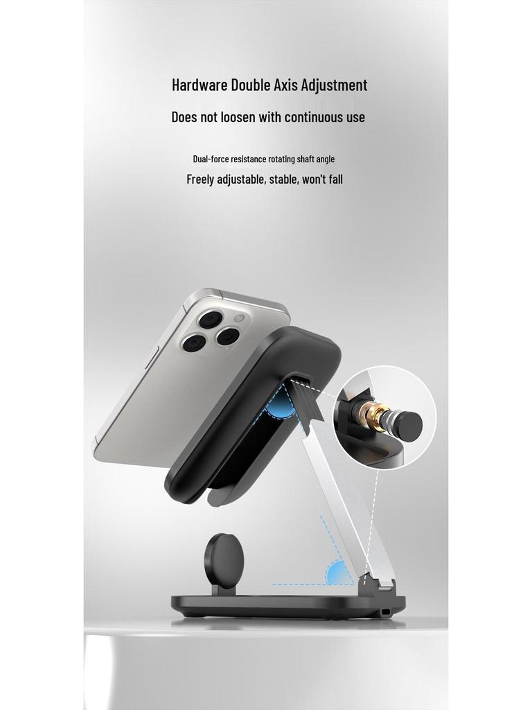 Foldable 3-in-1 Wireless Charger Stand with Magnetic Mount for Apple Devices