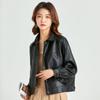 Light Mature Spring and Autumn Women's Leather Clothes Short Thin  Slim Versatile Fashion Motorcycle Wear Leather Jacket Coat Fashion