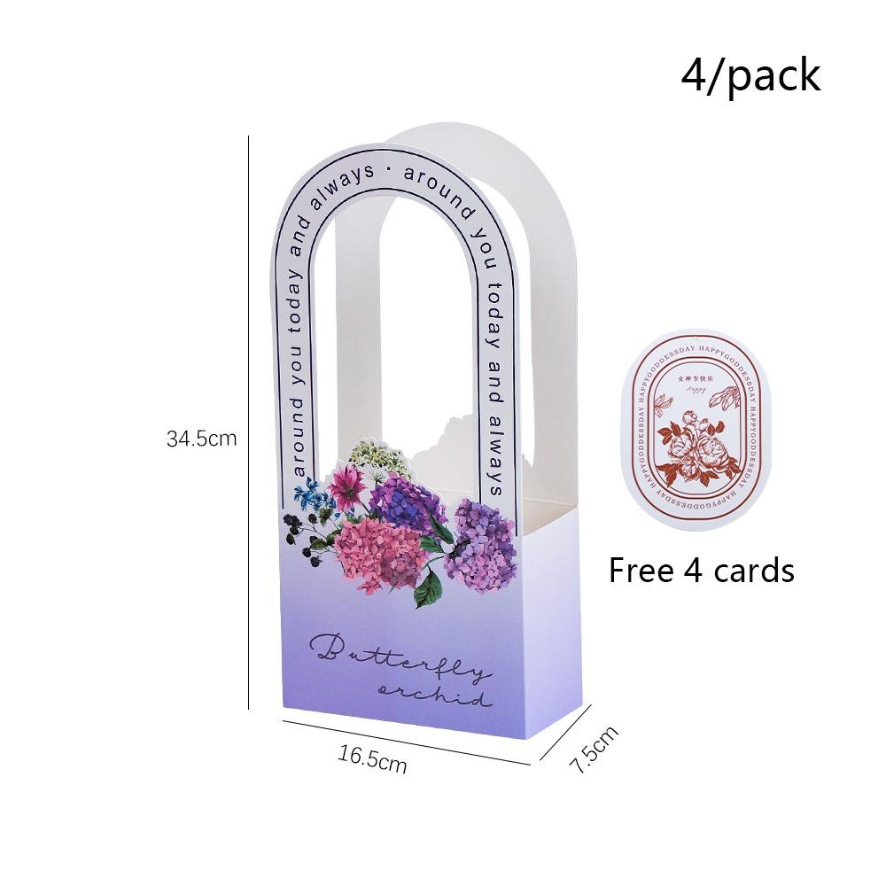 

Paper Gift Packaging Bag Valentine s Day Bouquet Wrapping Handbag New Flower Wrapping Box фіолетовий