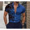 Camicia a righe blocchi da uomo Camicia con bottoni Manica corta casual Moda Casual Quotidiano Vacanza Estate Primavera Camicie