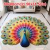 Soft Peacock Carpet Non-slip Bathroom Floor Mat Portable Blanket  for Living Room Tea Table Bedside