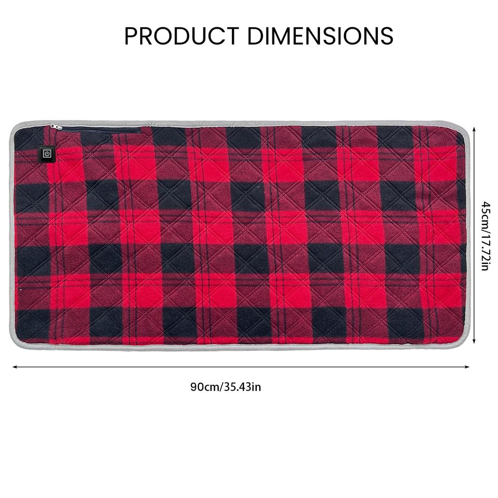Portable Heated Mat 3 Adjustable Temperature USB Electric Heated Chair Cushion 4 Heated Areas Warmer Sitting Mat Pad for Camping