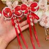 Hanfu Headwear Chinese Style Red Barrettes Tang Suit Ancient Style Hair Clip  Girls