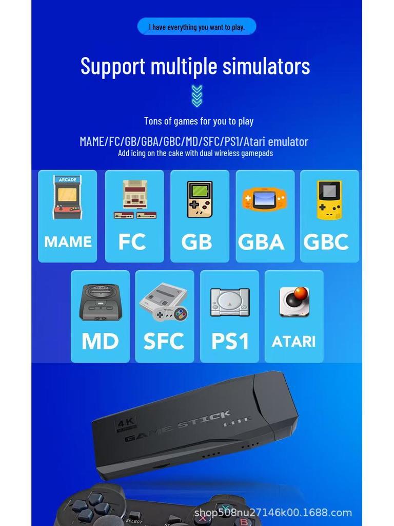 M8 Retro Wireless Arcade Game Console with Dual Joysticks for HD TV