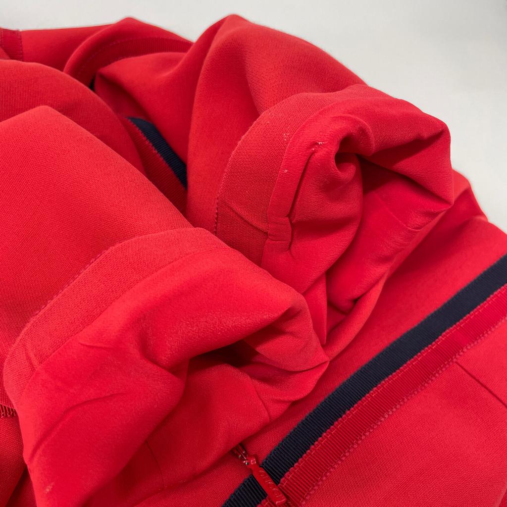 GUCCI 475850 Red Interlocking G Pearl Button Web Trim Dress dress 36 RedUsed