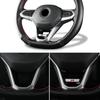 DOG1 ABS Car Badge Steering Wheel Sticker for Volkswagen VW RLINE POLO Golf MK4 Tiguan Passat MAGOTAN 4MOTION Jetta Touran