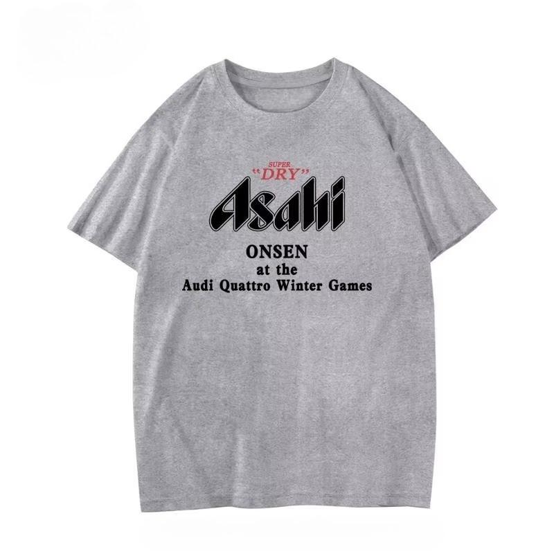 2025 Summer New Japan Asahi Beer T-shirt Asahi Japanese Beer Short-sleeved Japanese Loose Men and Women Couple Top