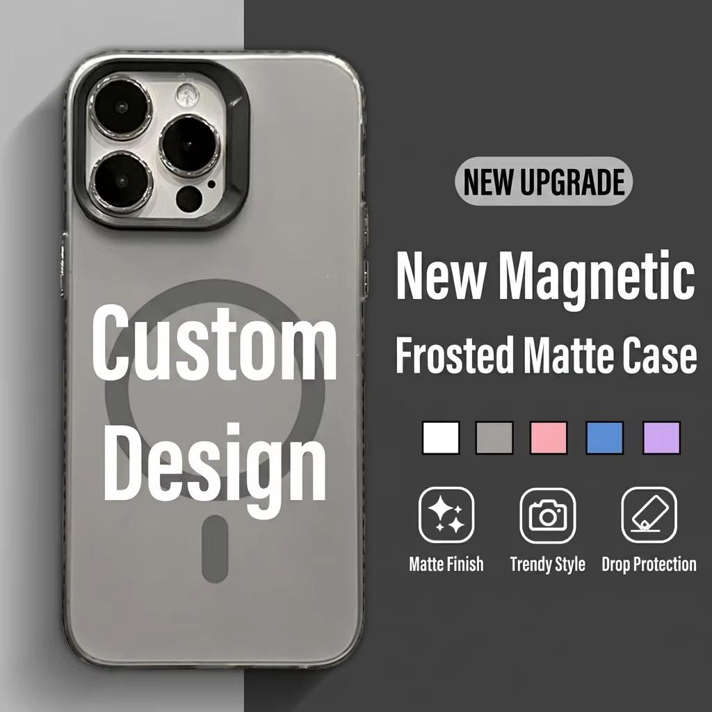 Custom Magnetic Phone Case Personalized DIY Pattern Factory Price Colorful Electroplated Shockproof Mobile Cover Opp Bag&For iPhone17