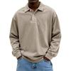 Men's Long Sleeve Polo Shirt Button Collar Relaxed Fit Casual Everyday Top