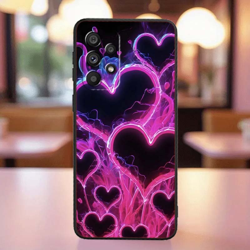 Luxurious Love Design Art Case For Samsung A41 A35 A34 A33 A32 A25 A24 A23 A21s A06 A05 A04 A03 Note 10 20 Ultra 5G Black