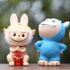 1 Piece Kawaii Toys Surprise Cute Labubu Figure Pendant Face Changing Doll Cartoon Anime Macarone Birthday Cake Decoration