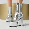 Large Size 48 Autumn And Winter Stage Thick-Soled Waterproof Table Nightclub Women'S Shoes Thick High Heels Short Boots Women'S Boots