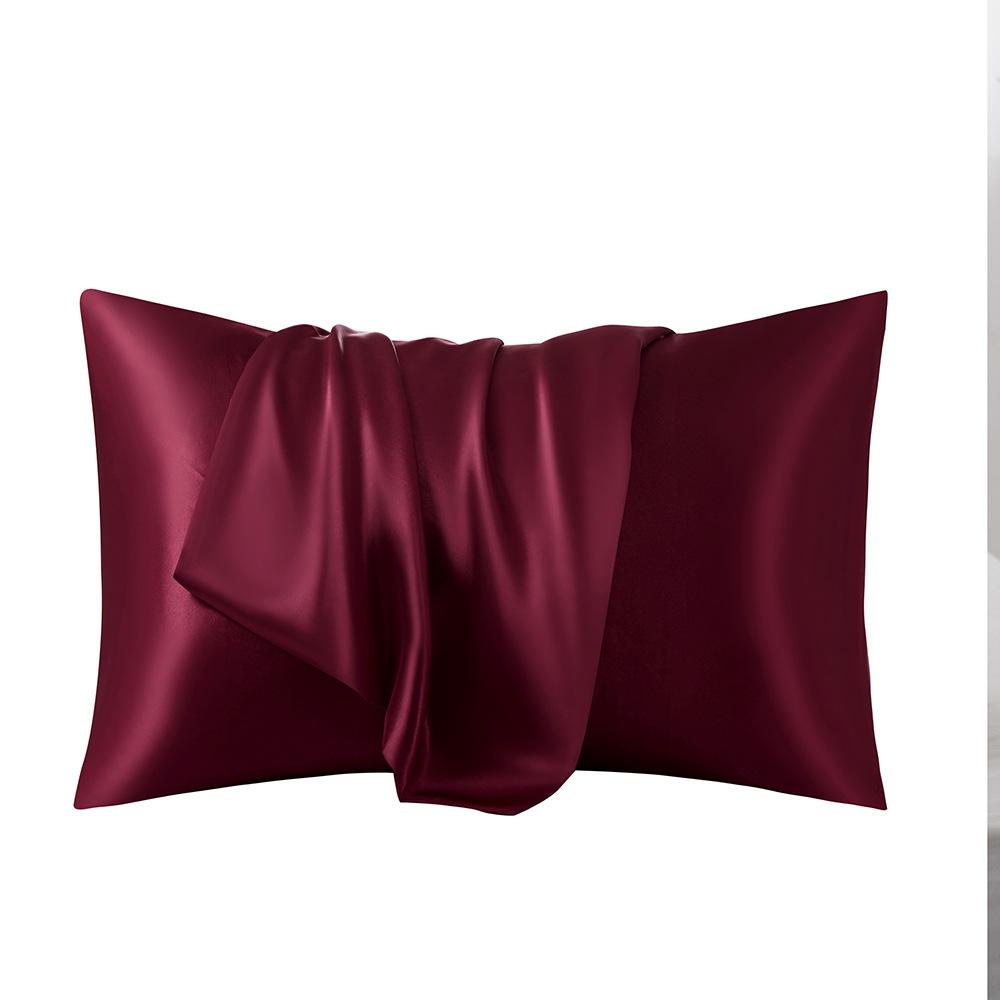 Pillowcase 18*28 Inches Rectangular Silk Pillowcase 2pcs Solid Color