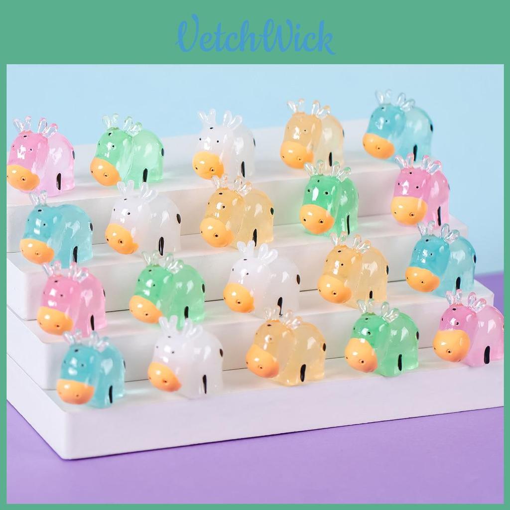 Adorabile Mini Mucca Luminosa Statuetta Per Giardino E Decorazione Da Scrivania Resina