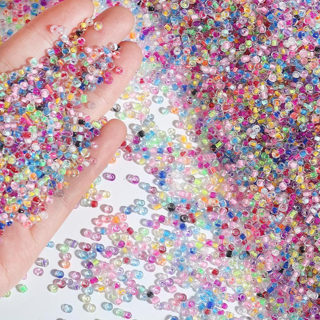 2/3/4mm gefärbte Kern Magic Color Serie Glas Reisperlen für Schmuck Dekoration Herstellung DIY Halskette Armband