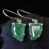 A+ CERTIFIED 925 Sterling Silver 57 Ct Natural Green Emerald Stone Fancy Earring MY.ER-41-NS