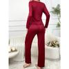 Herbst- und Winter-Pyjama-Set für Damen, Spitze, langärmelige Hose, zweiteiliges Pyjama-Set, Nachtwäsche, lässige Loungewear