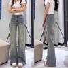 Women's High Waist Flare Jeans Micro Flare Pants Vintage Washed Casual Relaxed Fit Denim Trousers
