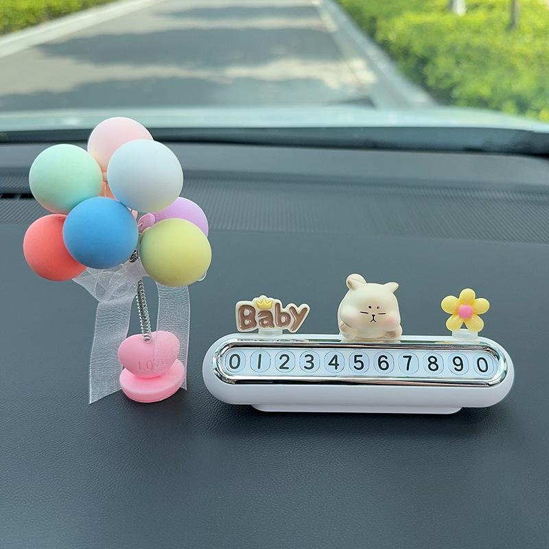 Cute Temporary Parking Phone Number Plate for Car Interior