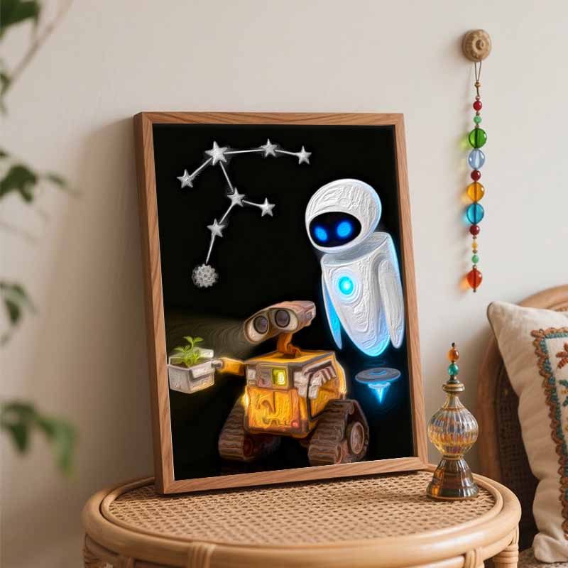 Disney Wall E Robot Lovers Oil Paint Digital Painting Art Kit FillIn Painting Home Decor