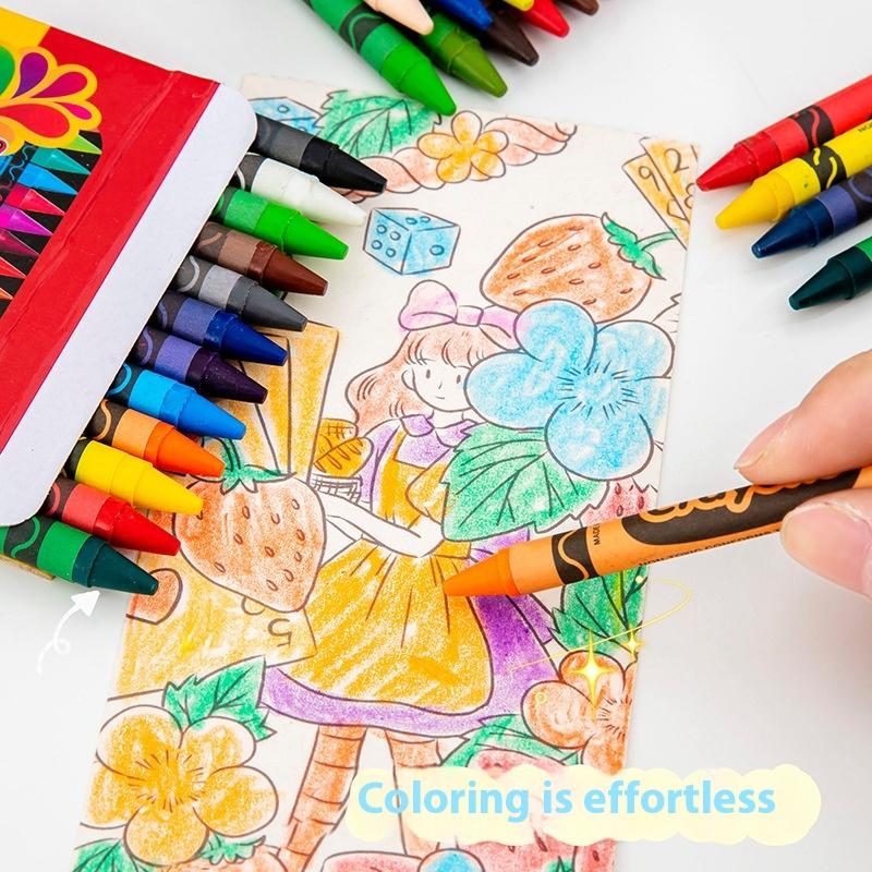 4/12/18/24Colors Art Drawing Set Multicolor Crayons Kid Graffiti Brush Student Oil Painting Stick Suit School Art Supplies