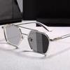 Retro Double Bridge Square Anti-blue Light Glasses for Women Men Vintage Photochromic Sunglasses Oversize Pilot Eyeglasses