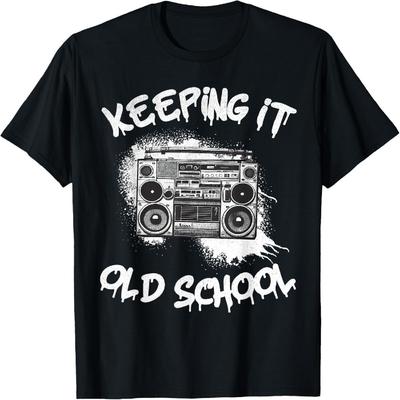 Keeping It Old School Vintage Boombox 80s Hip Hop Graffiti T-Shirt