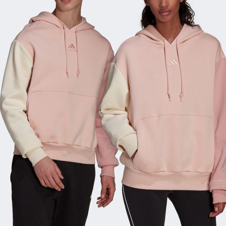 adidas Sweatshirts Unisex Steam White Pink Hooded Moderate Regular HU0413