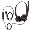 Telephone Headset Volume Adjustment Microphone Mute USB Binaural Customer Service Headset for Telema