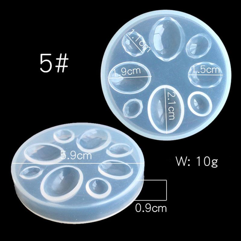 DIY Jewelry Tool Silicone Mould Round Oval Square Drop Pendant Earring Mold Handmade Craft Decoration Epoxy Resin Mold