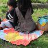 Musubi Furoshiki 100 Himemusubi Aqua Drop Adeline Klam Peony Orange 100cm Polyester Water-repellent