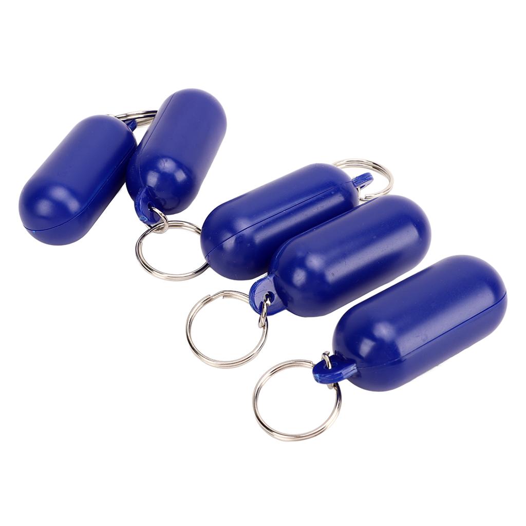 5Pcs Plastic Floating Keychain Pill Shape Float Key Ring for Boating Fishing Kayak Surfing Sailing Outdoor Sports