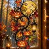Acrylic 2D Flat Pumpkin Maple Leaf Hanging Ornament: Halloween Window Decoration for Fall Home Styling