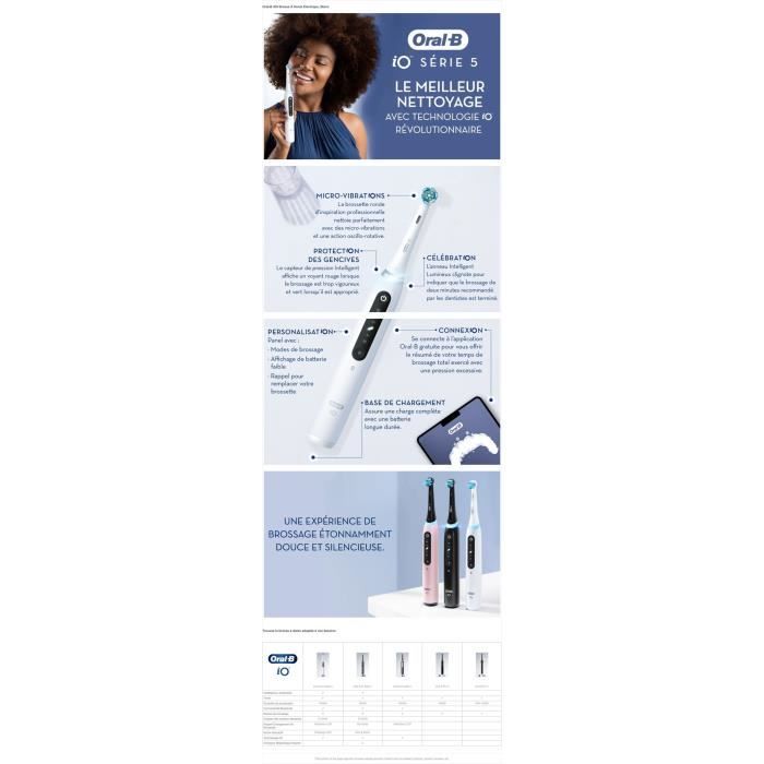 Brosses à dents - ORAL-B - iO5n Quite - White + Travel case - Electrique
