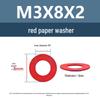 Yigu Red Mica Paper Washer Gasket M2-M20 Flat Washer