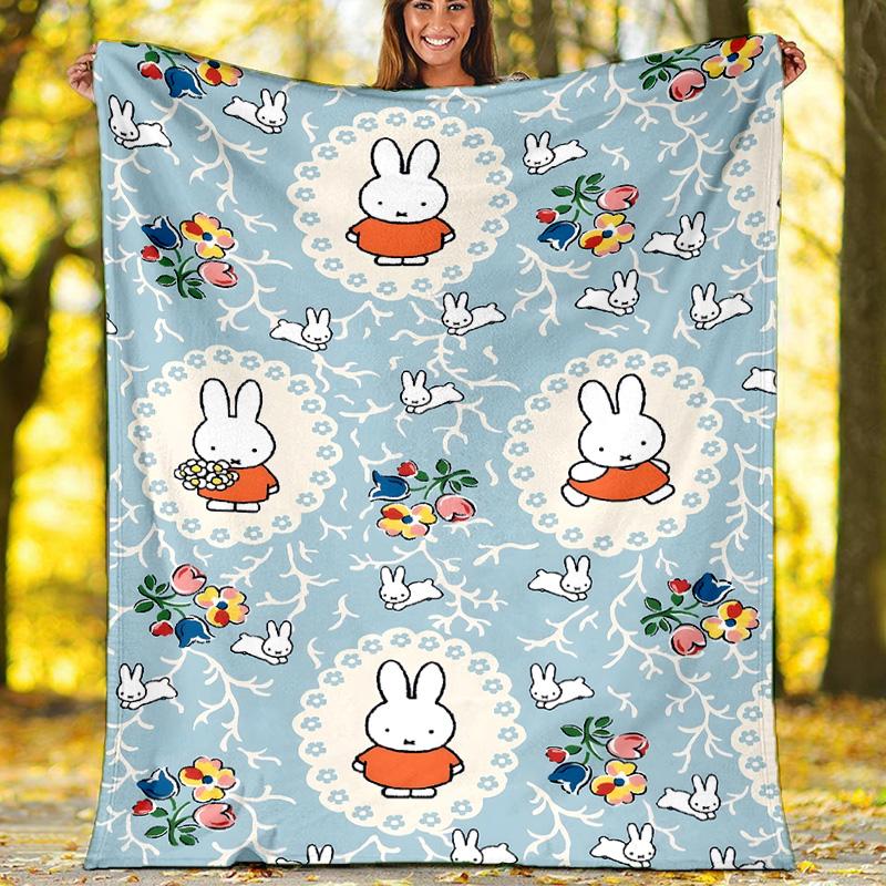 1pc Miffy1 Theme Blanket - Digital Print, Polyester, Cozy for All Seasons, Perfect for Outdoor, Camping, and Travel