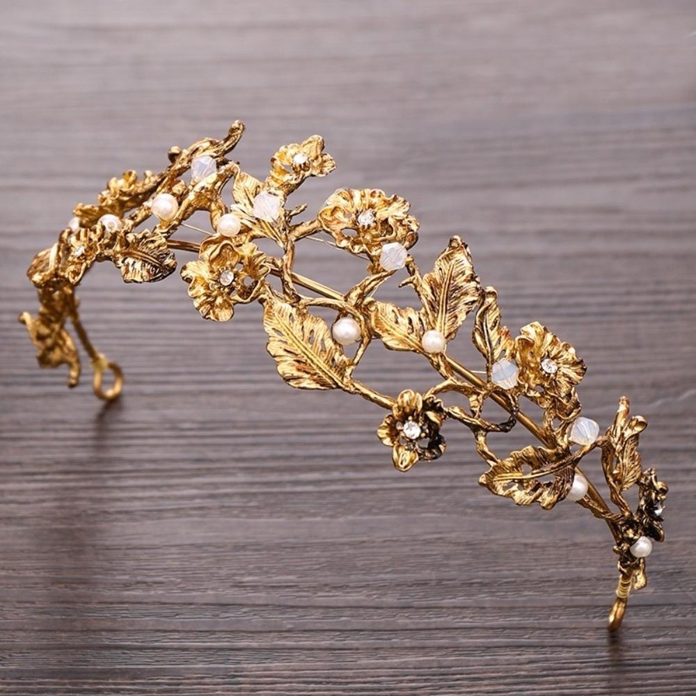 Zinc Zinc Alloy Bridal Tiaras Sparkling Wedding Tiaras Vintage Pearl Headpiece Girl