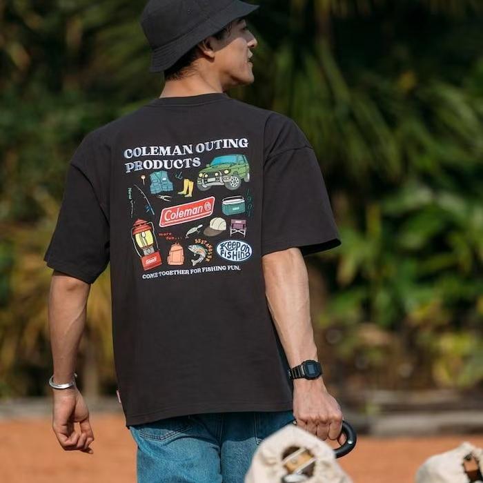 Trendy Brand Short-sleeved T-shirt for Men and Women, New Summer Products, Pure Cotton, Outdoor Camping, Fishing, Printed Couple